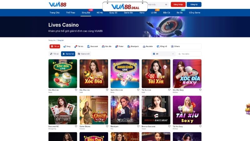 Vua88 cung cấp đa dạng thể loại table game hấp dẫn